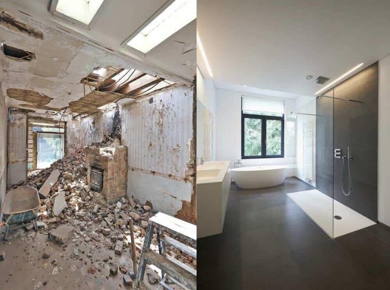 Avant et apres la renovation de salle de bain